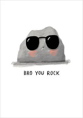 Bro You Rock Cute Birthday Card