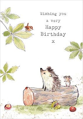 Autumnal Woodland Birthday Card