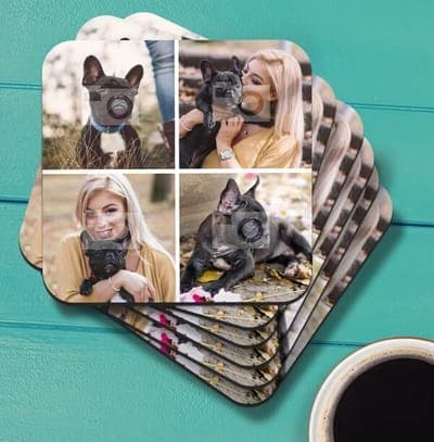 Coaster With 4 Square Photos