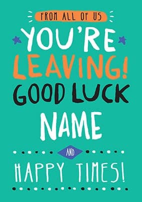 Leaving Card From All Of Us Rock Paper Awesome