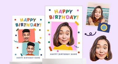 Birthday Funky Face Cards