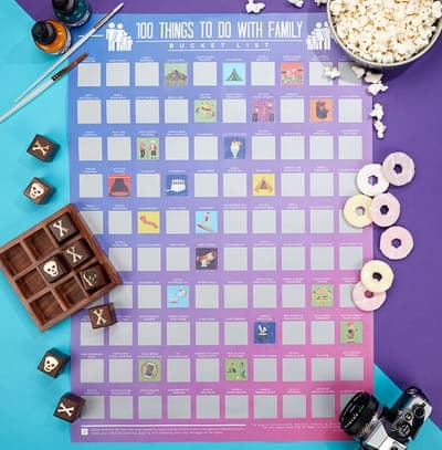 100 Things To Do With Your Family Scratch Poster