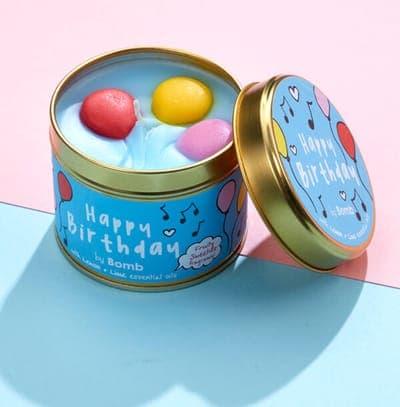 Happy Birthday Tin Candle