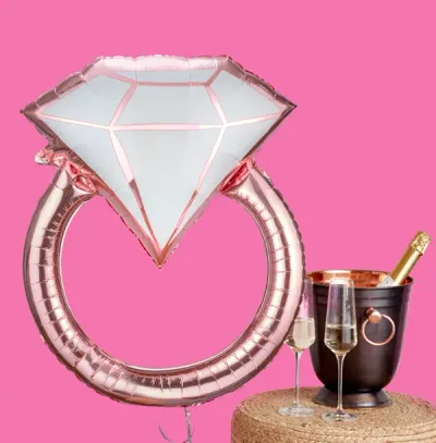 Diamond Ring Inflated Balloon Large