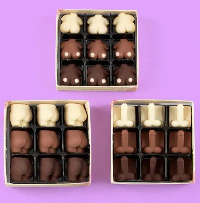 Chocolate Boobs Bums And Willies Set