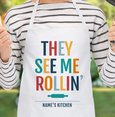 They See Me Rollin Personalised Apron