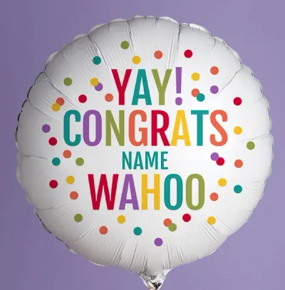 Yay Congrats Personalised Balloon