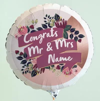Congrats Mr And Mrs Personalised Balloon