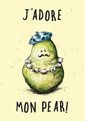 Jadore Mon Pear Fathers Day Card