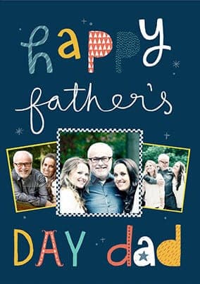 Happy Fathers Day Dad Multi Photo Card