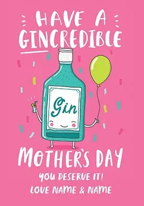 Gincredible Mothers Day Personalised Card
