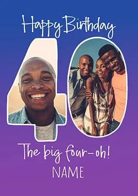 The Big Four Oh Birthday Photo Card