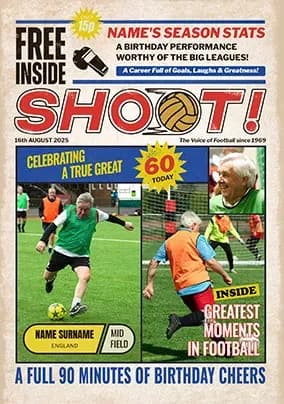 Retro Shoot Magazine 60th Milestone Multi Photo Birthday Card