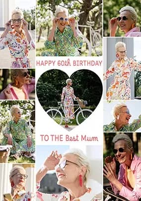 Best Mum 60th Birthday 11 Photo Card
