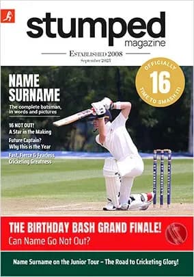 Stumped Cricket Magazine Photo Upload Birthday Card
