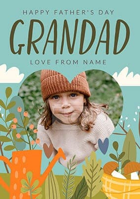Grandad On Fathers Day Gardening Photo Card