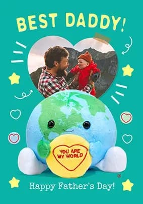 Swizzels Love Hearts You Are My World Daddy Fathers Day Photo Card