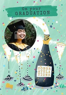 Bubbly Photo Graduation Card