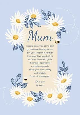 Bee Verse Mothers Day Card