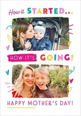 How It Started Vs How Its Going Mothers Day Card
