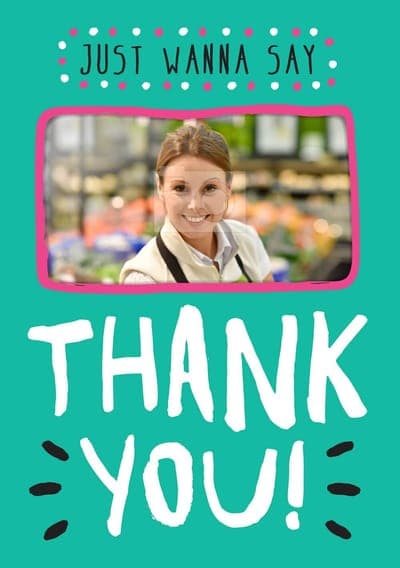 Just Wanna Say Thank You Card Rock Paper Awesome