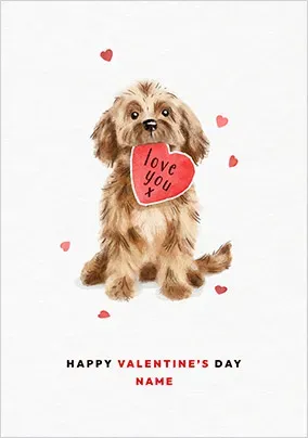 Dog Personalised Love You Valentines Day Card