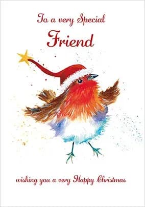 Special Friend Robin Christmas Card