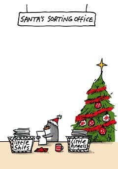 Santas Sorting Office Christmas Card