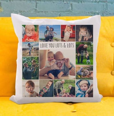 Love You Lots And Lots Multi Photo Cushion