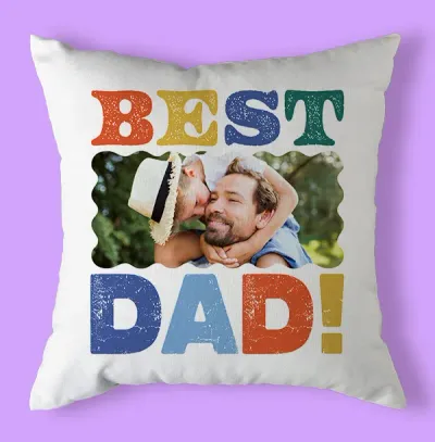 Best Dad Photo Upload Cushion