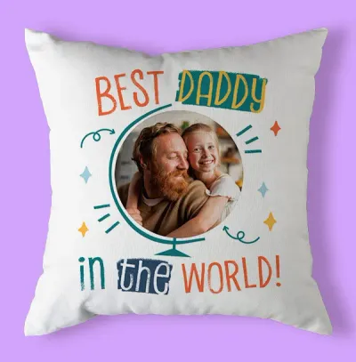 Cancer Research Uk Best Daddy In The World Photo Upload Cushion