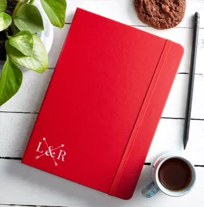 Couples Initials Hardback Engraved Notebook