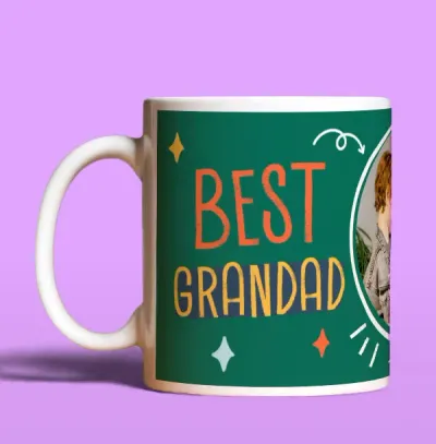 Cancer Research Uk Best Grandad In The World Photo Upload Mug