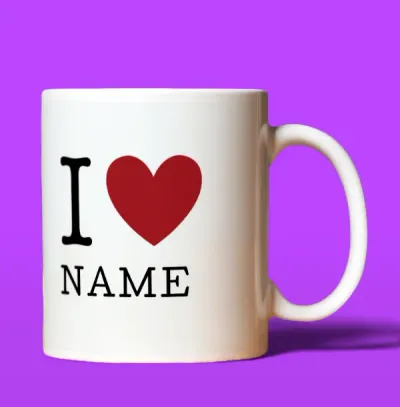 Personalised I Love Mug White
