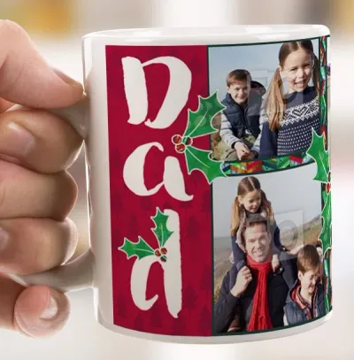 We Love You Dad Photo Christmas Mug