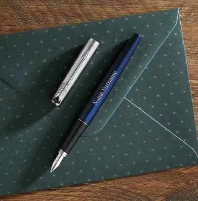 Personalised Parker Fountain Pen Blue