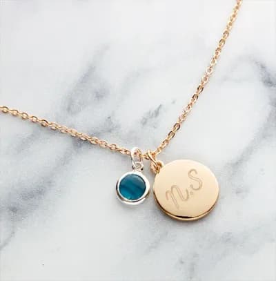 Two Initials Birthstone Bracelet Personalised