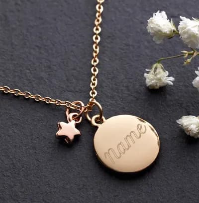 Personalised Name Star Charm Heart Necklace