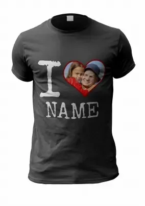 Personalised T Shirt I Heart White Text
