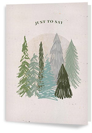 Trees Just To Say Personalised Card