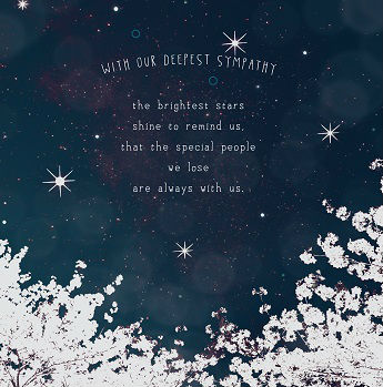 Brightest stars sympathy card