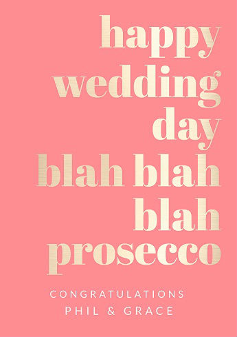 Prosecco Wedding Card