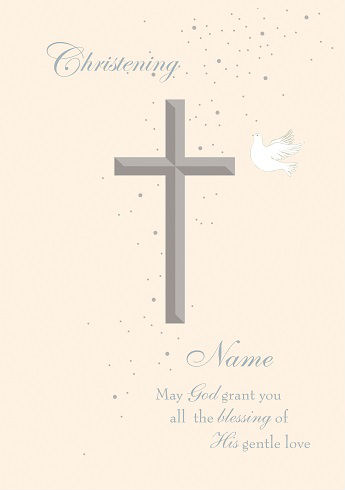 Religious Love Themed Christening Card