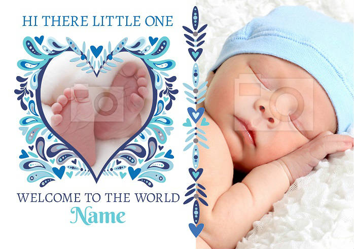 Welcome to the world blue new baby card