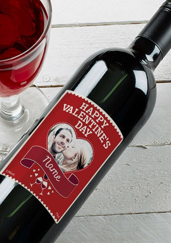 personalised red wine bottle