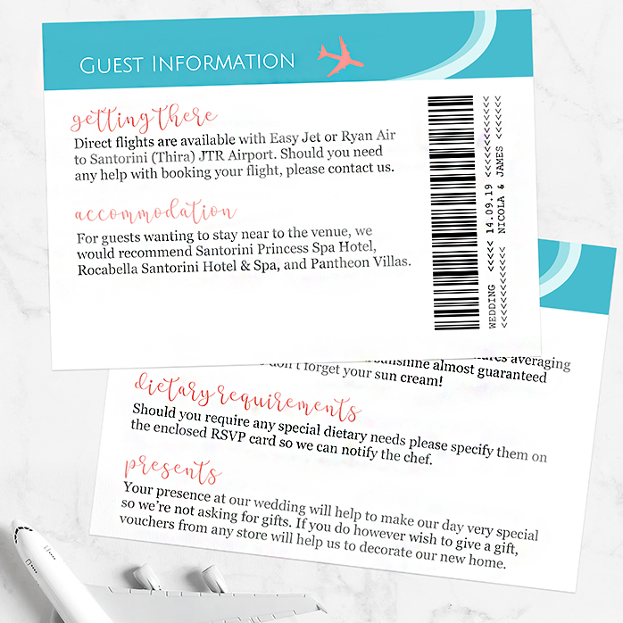 Wedding Guest Information Card