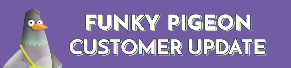 funky pigeon new customer code
