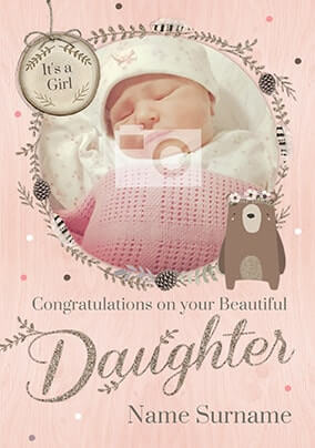 Birth Baby Girl Daughter Congratulations Card Card Cheap 
