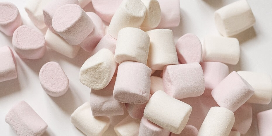 white and pink marshmallows