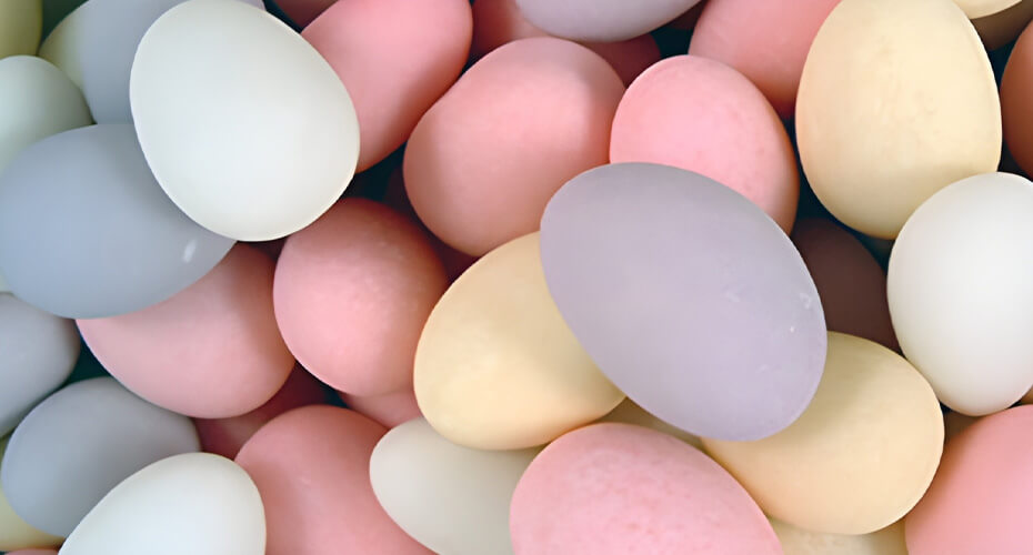 a selection of coloured sugared almonds